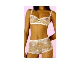 Lejaby 27 Reggiseno e Coulotte Moda Pizzo Fantasia Taglie Forti